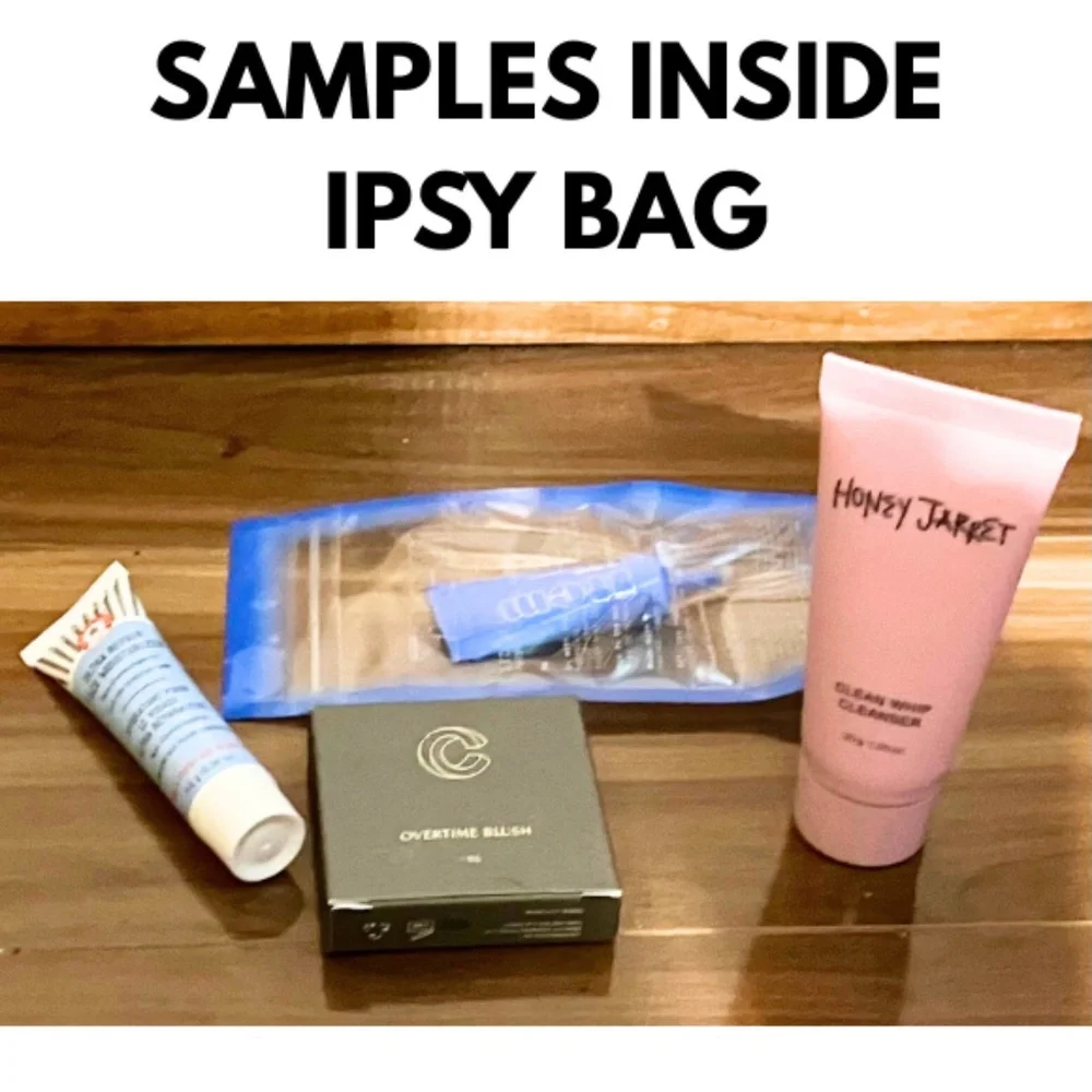 IPSY BAG - NEVER USED - OPENED TO TAKE PICTURES - INCLUDES SMALL SAMPLES